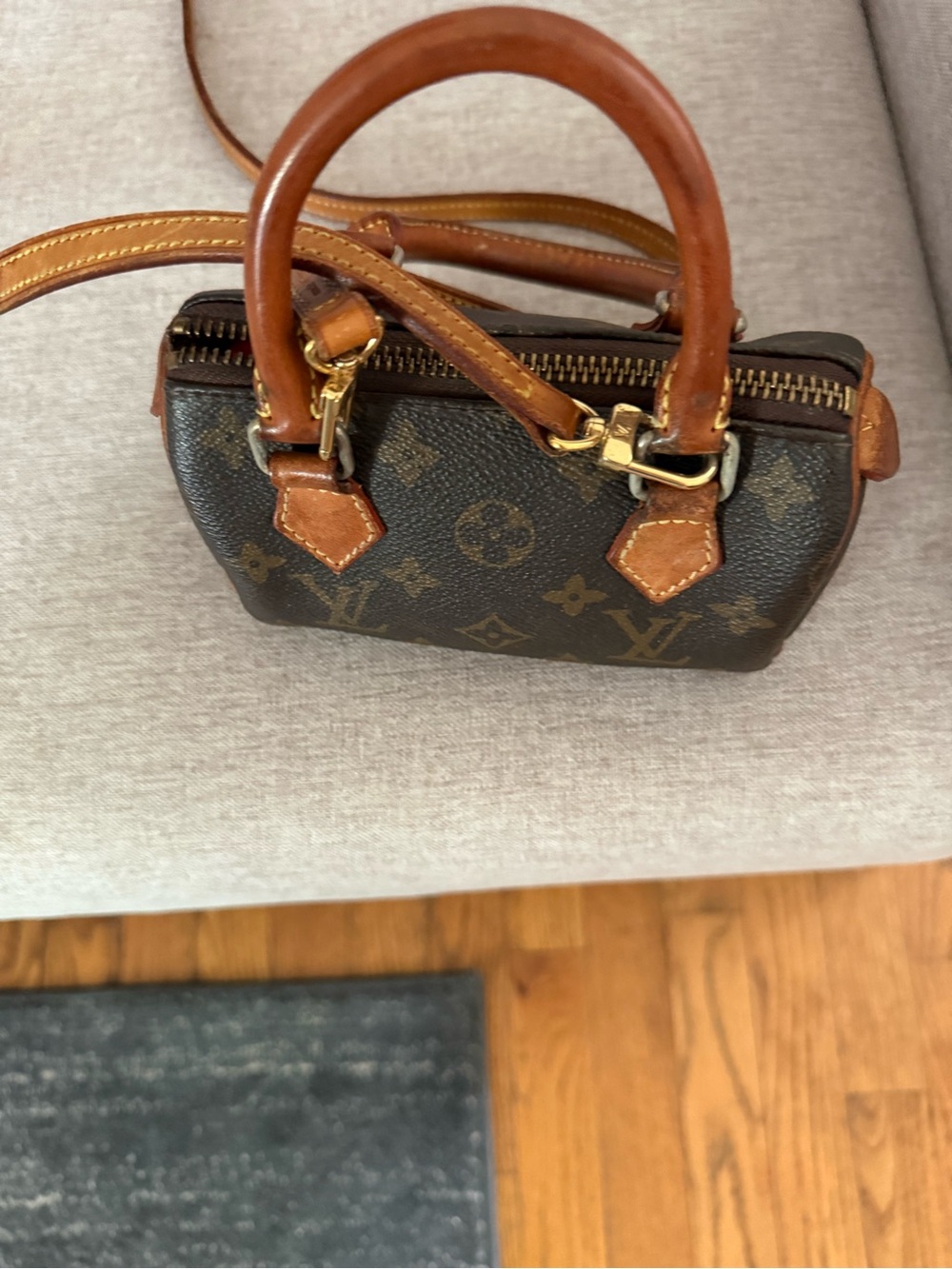 Louis Vuitton Monogram Mini Satchel in Brown and Tan